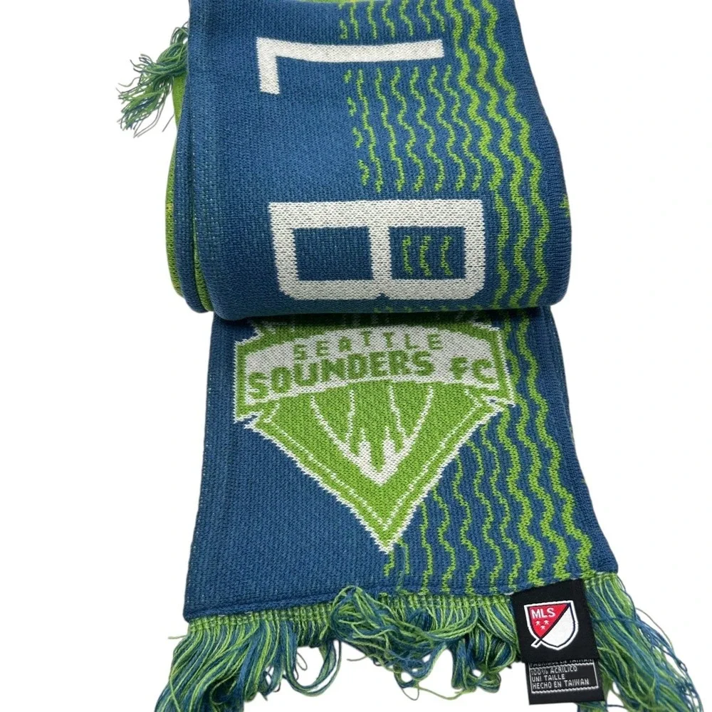 NEW Seattle Sounders FC MLS 2 Scarf Set Green Blue Soccer Fan Gift Forever